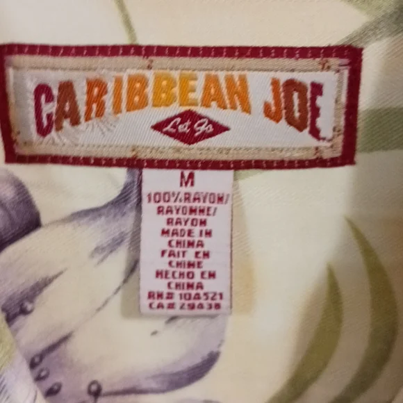 Caribbean Joe tropical flower print button down - Med - Picture 3 of 9